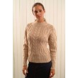 Alpaca sweater with a large cable design