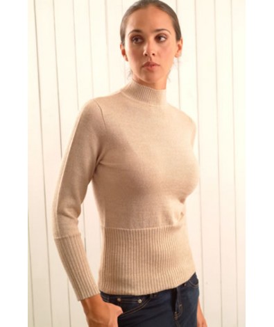 Alpaca sweater with crew neck and long sleeve