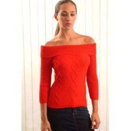 Sweater with a Shawl Neck and Short Sleeves