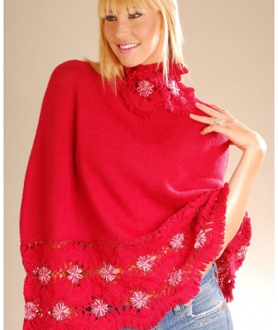 Poncho with mock neck
