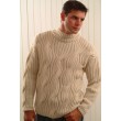 Sweater with Rib Cables and a Mock Neck