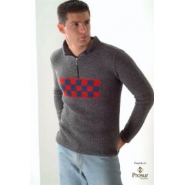 Mock neck sweater with chest design