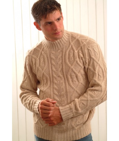 Alpaca Sweater with Rib Cables
