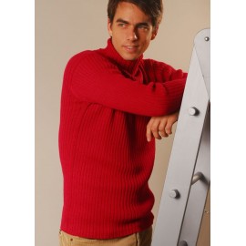 Ribbed Sweater with a Turtle Neck